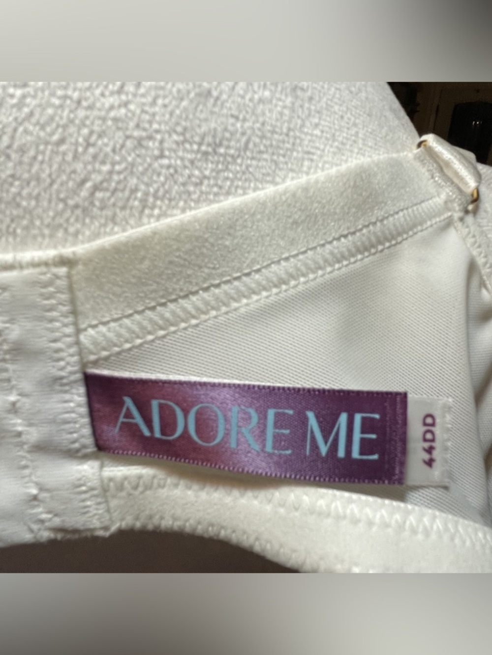 ADORE ME Women's White Lace Trim Full Coverage Bra 44DD NWOT - Picture 9 of 11